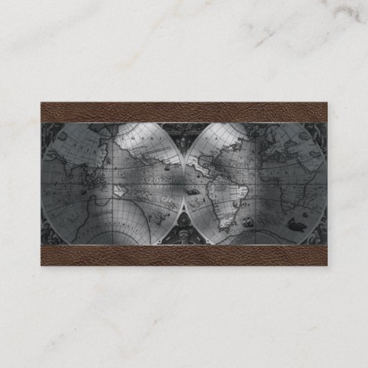 Visite Cuir de brun de globe de carte du monde d'agent de (Devant)