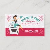 Visite Cuisine rétro ménagère, chef, carte de cuisine (Devant)