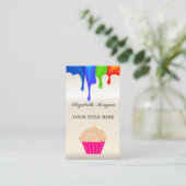 Visite cupcake de couleur arc-en-ciel, chef Carte de visi (Debout devant)