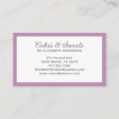 Visite Cupcake Pâtisserie Chef boulangerie Carte de visit (Dos)