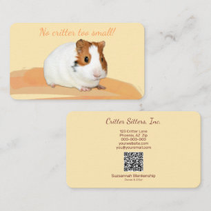 Visite Cute Animal Sitter Guinée Pig QR Code Carte de vis