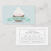 Visite Cute Blue Sprinkings Cupcake Bakery Carte de visit (Devant / Derrière)