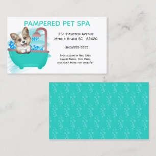 Visite Cute chien Bain Vert animal de compagnie Carte de 
