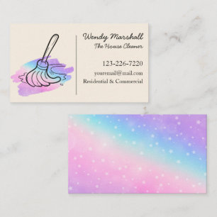 Visite Cute Rainbow House Cleaning Services Carte de visi