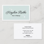 Visite Cute Script Cheveux et salon de beauté Carte de vi (Devant / Derrière)