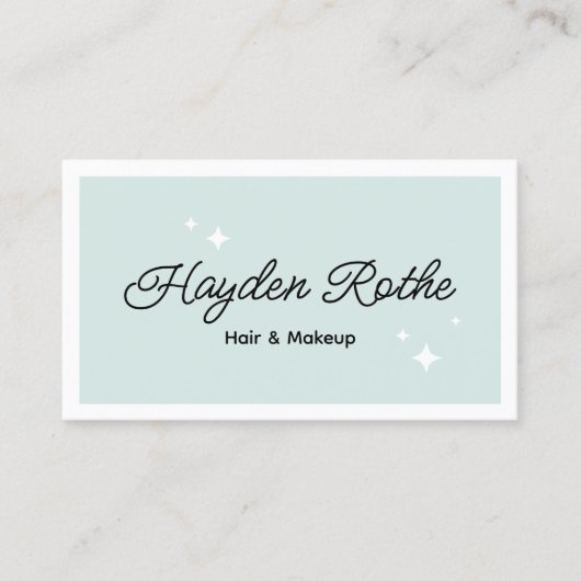 Visite Cute Script Cheveux et salon de beauté Carte de vi (Devant)