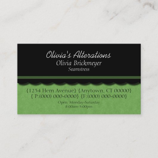 Visite Dainty Diva Carte de visite, Lime Green (Devant)
