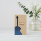 Visite Damask Guitar Music Carte de visite, Bleu (Debout devant)