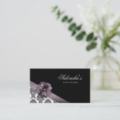 Visite Damassé florale d'argent de noir de carte de (Debout devant)