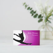 Visite Dancer Jette Leap Silhouette Fuschia Carte de visi (Debout devant)