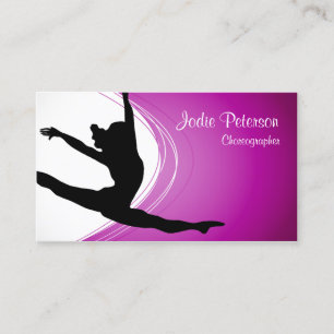 Visite Dancer Jette Leap Silhouette Fuschia Carte de visi
