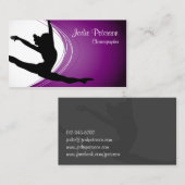Visite Dancer Jette Leap Silhouette Purple Carte de visit (Devant / Derrière)