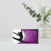 Visite Dancer Jette Leap Silhouette Purple Carte de visit (Debout devant)