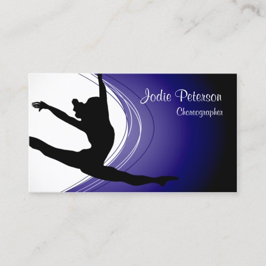 Visite Dancer Jette Leap Silhouette Violet Carte de visit (Devant)