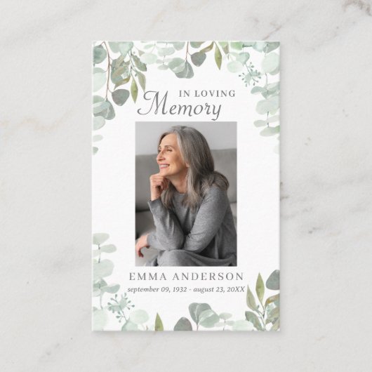 Visite Dans la mémoire aimante | Carte de prière funérair (Devant)