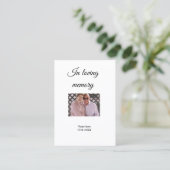 Visite dans l'amour nom de mémoire texte keepsaké carte d (Debout devant)