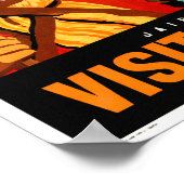 Visite de Jaipur Inde Poster Vintage voyage restau (Coin)