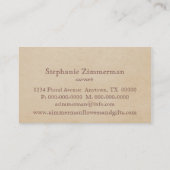 Visite Délicat Carte de visite, Fleurs orange (Dos)