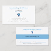 Visite Dentiste | Carte de rendez-vous dentaire (Devant / Derrière)