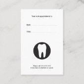 Visite Dentiste classique | Carte de rendez-vous dentaire (Dos)