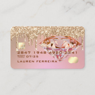 Visite Design de carte de crédit rose Diamond