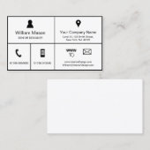 Visite Design de style Metro noir et blanc - Carte de vis (Devant / Derrière)