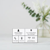 Visite Design de style Metro noir et blanc - Carte de vis (Debout devant)