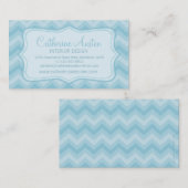 Visite Design d'intérieur chevron zigzag bleu carte de vi (Devant / Derrière)