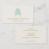 Visite Design d'intérieur Français Chaise Logo Carte de v (Devant / Derrière)