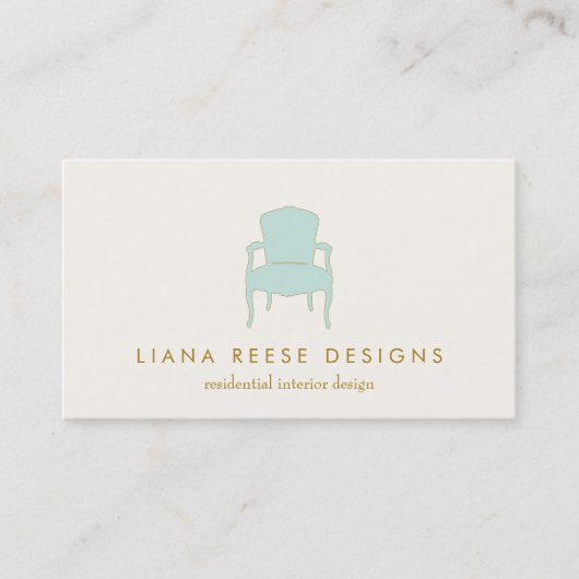 Visite Design d'intérieur Français Chaise Logo Carte de v (Devant)
