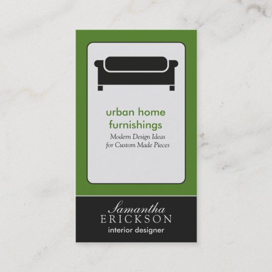 Visite Design d'intérieur moderne/Décorateur Carte de vis (Devant)