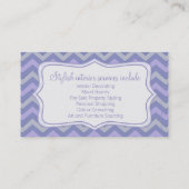 Visite Design d'intérieur zigzag violet bleu carte de vis (Dos)