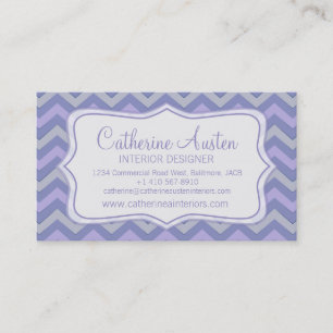 Visite Design d'intérieur zigzag violet bleu carte de vis