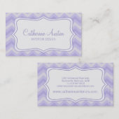 Visite Design d'intérieur zigzag violet gris carte de vis (Devant / Derrière)