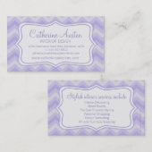 Visite Design d'intérieur zigzag violet gris carte de vis (Devant / Derrière)