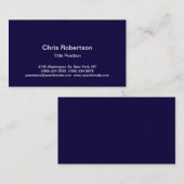 Visite Design tendance Bleu foncé Charmant Carte de visit (Devant / Derrière)