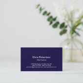 Visite Design tendance Bleu foncé Charmant Carte de visit (Debout devant)