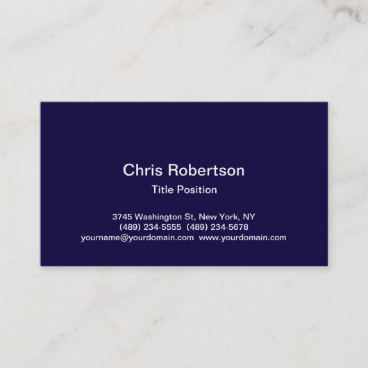 Visite Design tendance Bleu foncé Charmant Carte de visit (Devant)