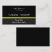 Visite Designer Damask Carte de visite, Olive Green (Devant / Derrière)