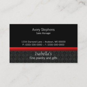Visite Designer Damask Carte de visite, Radiant Red