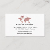 Visite Destination rose de carte du monde d'or de Faux (Dos)