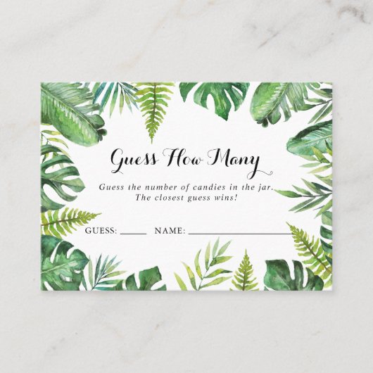 Visite Destination Tropical Devinez Combien De Carte De J (Devant)