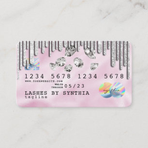 Visite Diamants de carte de crédit Unicorn Pink Holograph