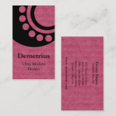 Visite Dimensions futuristes Carte de visite, rose (Devant / Derrière)