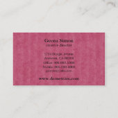 Visite Dimensions futuristes Carte de visite, rose (Dos)