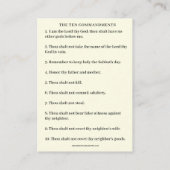 VISITE DIX COMMANDEMENTS JÉSUS AVEC CARTE DE PRIÈRE POUR  (Dos)