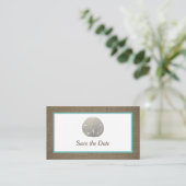 Visite Dollar De Sable & Burlap Enregistrer La Carte Date (Debout devant)