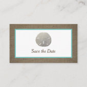 Visite Dollar De Sable & Burlap Enregistrer La Carte Date (Devant)