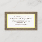 Visite Dollar De Sable & Burlap Enregistrer La Carte Date (Dos)