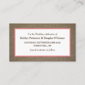 Visite Dollar De Sable & Burlap Enregistrer La Carte Date (Dos)